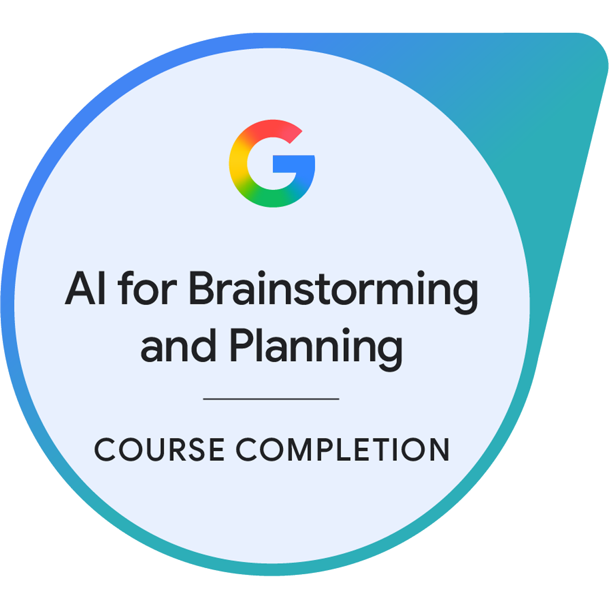 Google AI for Brainstorming and Planning 修了バッジ