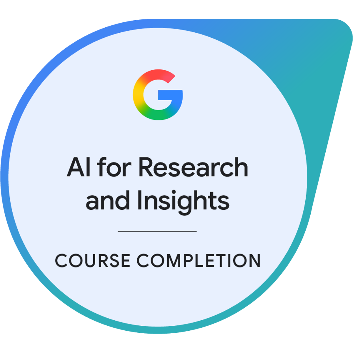 Google AI for Research and Insights 修了バッジ